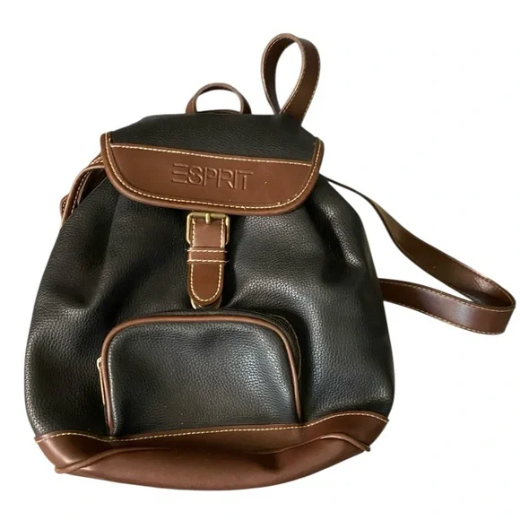Esprit | Bags | Esprit Black And Brown Leather Backpack  display picture 1